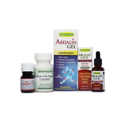 Anti-inflammation Bundle – Turmeric & Pepper, Sangre de Drago (22 g.), Abejalin Gel, AO Ichichimi Tincture.